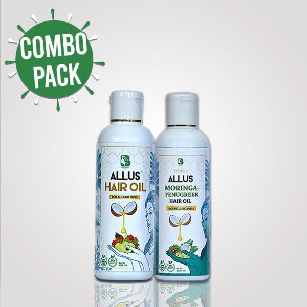 Allus Hair Oil 100ml + Allus Moringa Fenugreek Oil 100ml (Pack of 2)