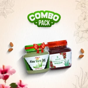 Home 62 Allus Aloe Vera Gel 250gm + Allus Hibiscus Gel 250gm (Pack of 2)