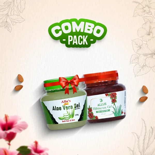 Allus Aloe Vera Gel 250gm + Allus Hibiscus Gel 250gm (Pack of 2)