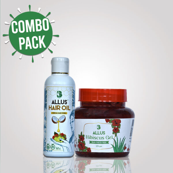 Allus Hair Oil 100ml + Allus Hibiscus Gel 250gm (Pack of 2)