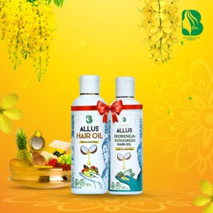 Home 45 Allus Hair Oil 100ml + Allus Moringa Fenugreek Oil 100ml (Pack of 2)