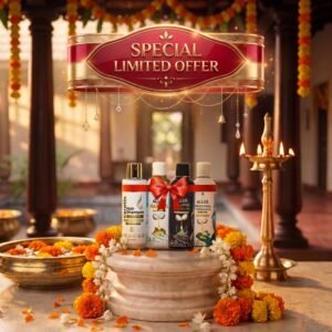 Allus Hair Oil 300ml + Allus Kalonji Indigo Oil 300ml + Allus Moringa Hair Oil 300ml + Allus Keratin Hair Shampoo 200ml (Pack of 4)