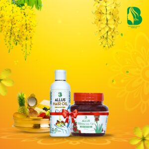 Home 53 Allus Hair Oil 100ml + Allus Hibiscus Gel 250gm (Pack of 2)