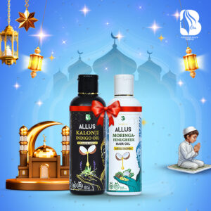 Allus Kalonji Indigo Oil 100ml + Allus Moringa Fenugreek Oil 100ml (Pack of 2)