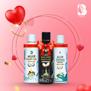Allus Hair Oil 100ml + Allus Kalonji Indigo Oil 100ml + Allus Moringa Hair Oil 100ml (Pack of 3)