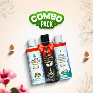 Home 43 Allus Hair Oil 100ml + Allus Kalonji Indigo Oil 100ml + Allus Moringa Hair Oil 100ml (Pack of 3)