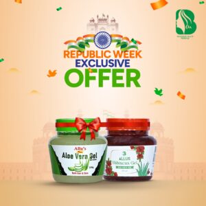 Allus Aloe Vera Gel 250gm + Allus Hibiscus Gel 250gm (Pack of 2)